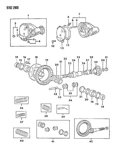 1989 Dodge Ram 50 SPACER-SPACER Set-Differential Gear Diagram for MB241925
