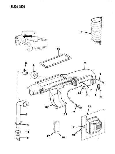1984 Jeep Wrangler Air Distribution Ducts Diagram