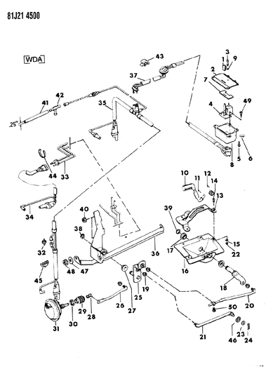 1985 Jeep Wagoneer Spring Transfer Case Lever Diagram for 53000809