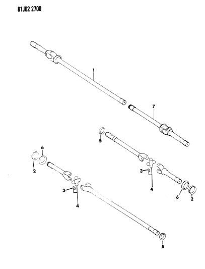 1984 Jeep Grand Wagoneer Shafts - Front Axle Diagram 2