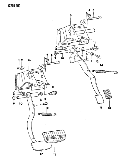 1992 Dodge Ram 50 Brake Pedal Diagram