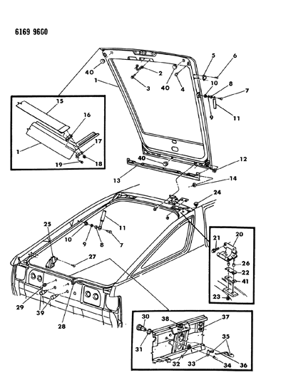 1986 Chrysler Laser Liftgate Panel Diagram