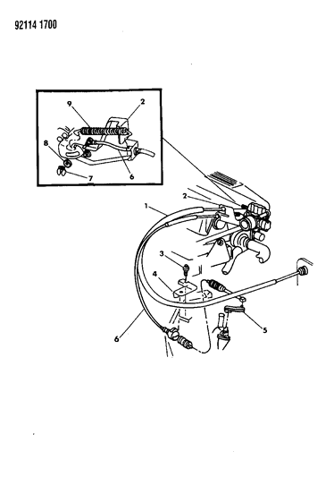 1992 Chrysler LeBaron Cable-Throttle Control Diagram for 5277825