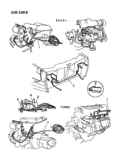 1986 Chrysler Laser Wiring - Engine - Front End & Related Parts Diagram