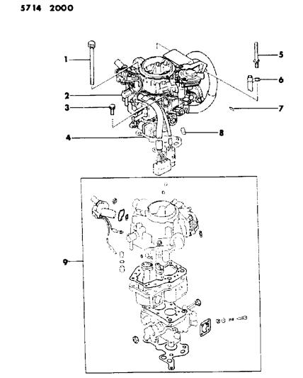 1986 Dodge Ram 50 Carburetor & Gasket Set Diagram 1