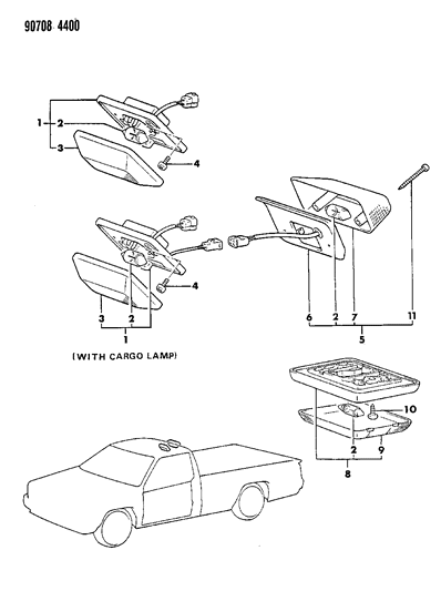 1990 Dodge Ram 50 Lamp - Dome Diagram