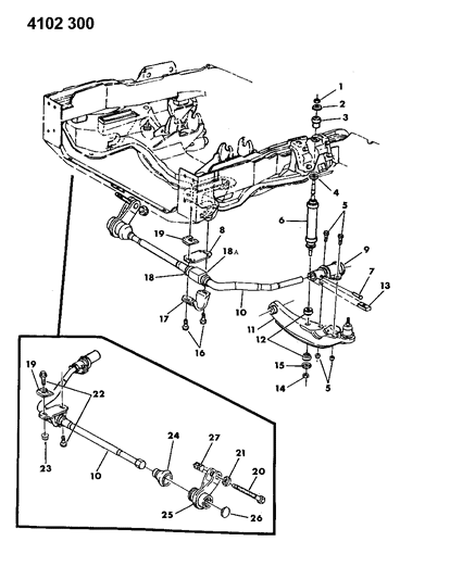 1984 Chrysler Fifth Avenue Suspension - Front Diagram