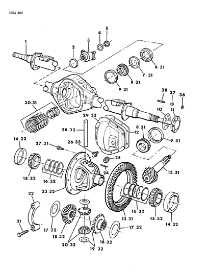 1984 Dodge Ramcharger Axle, Rear Diagram 2