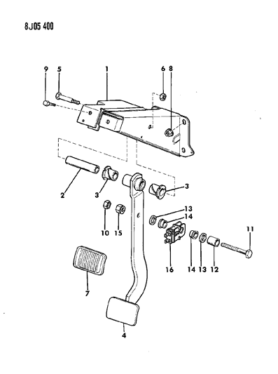 1989 Jeep Comanche Brake Pedal Diagram
