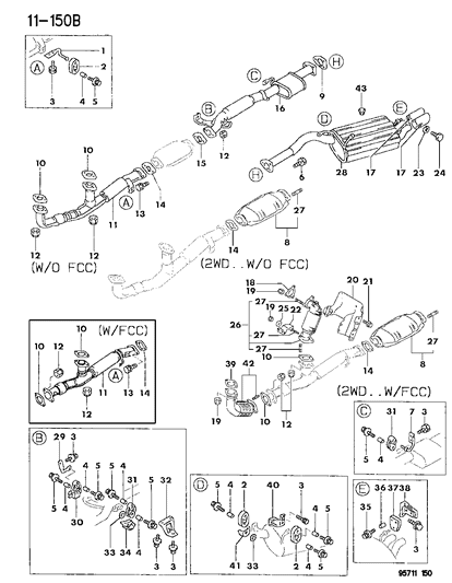 1996 Dodge Stealth Exhaust System Diagram 2