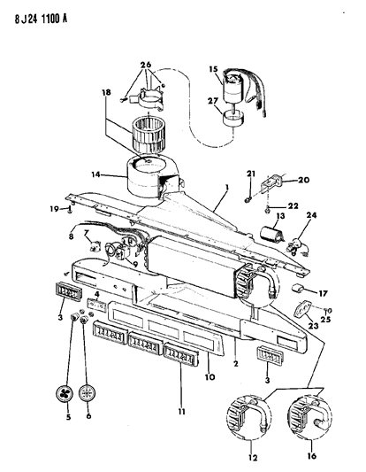 1987 Jeep Wrangler Evaporator And Blower, Air Conditioning Diagram