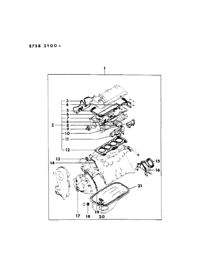 1985 Dodge Colt Engine Gasket Sets Diagram 1
