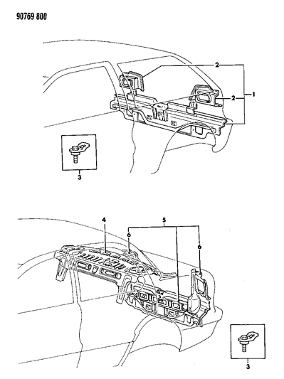 1990 Dodge Colt Panel - Lower Deck Diagram