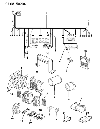 1991 Jeep Cherokee Wiring - Instrument Panel Diagram