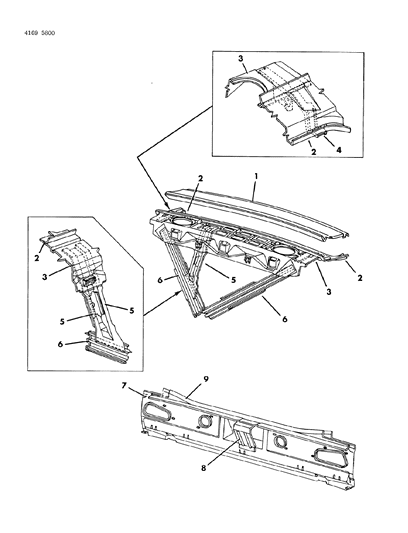 1984 Chrysler Executive Sedan Deck Opening Diagram