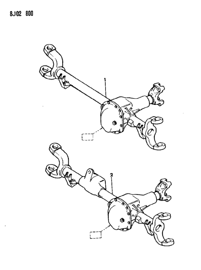 1987 Jeep Wrangler Axle Assembly, Front Diagram