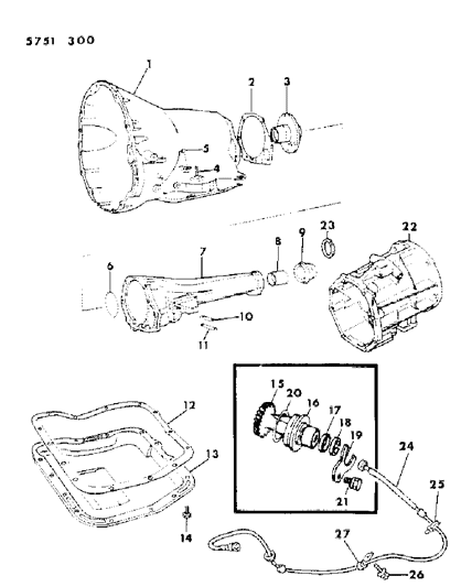 1986 Dodge Ram 50 Case, Extension, And Adapter Diagram