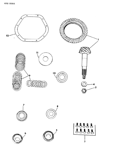 1984 Dodge Ramcharger Gear & Pinion Kit - Front Axles Diagram 2