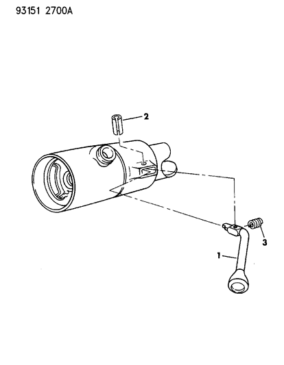 1993 Dodge Grand Caravan Lever - Column Shift & Indicator Diagram