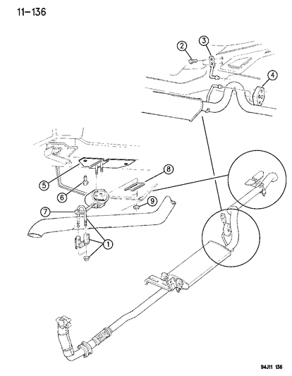 1996 Jeep Cherokee Exhaust System Diagram 2