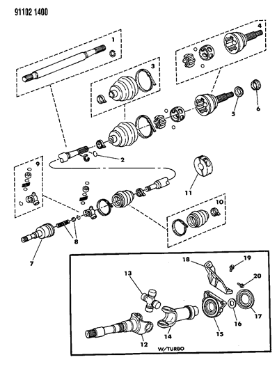 1991 Chrysler TC Maserati Boot Pkg Diagram for 4384704