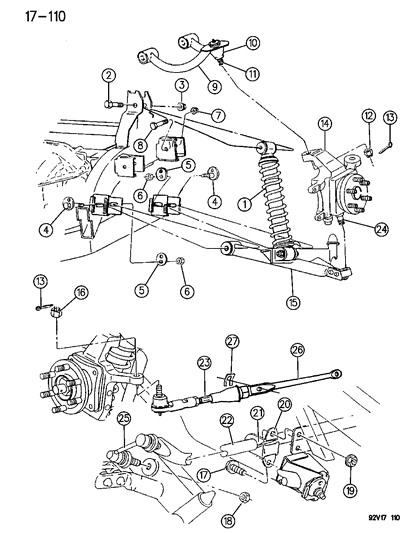 1993 Dodge Viper Rod-Toe Link Mounting Diagram for 4643815