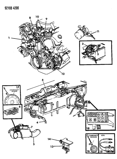 1992 Dodge Dynasty Wiring - Engine - Front End & Related Parts Diagram