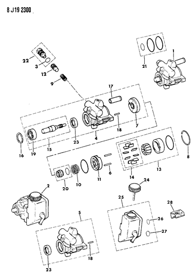 1989 Jeep Comanche Reservoir-Power Steering Pump Diagram for 83503495