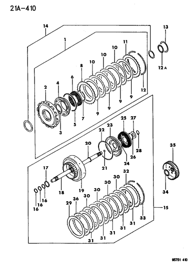 1996 Dodge Stealth RETAINER Automatic Transmission Rear Clutch Pre Diagram for MD755524