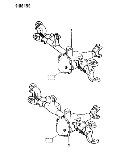 1992 Jeep Cherokee Axle Assembly, Front Diagram