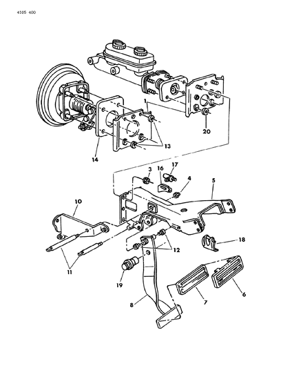 1984 Chrysler Fifth Avenue Brake Pedal Diagram