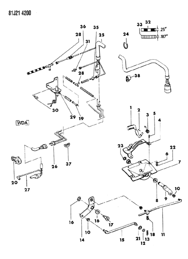 1985 Jeep Wagoneer Controls, Transfer Case Shift Diagram 5