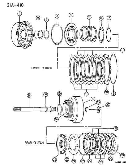 1996 Dodge Ram Wagon None-Front Clutch Diagram for 4617157