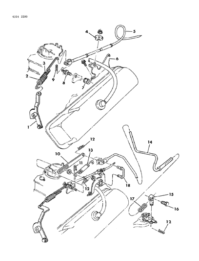 1985 Dodge Ramcharger Throttle Control Diagram 3