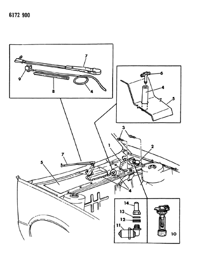 1986 Chrysler Laser Windshield Washer System Diagram