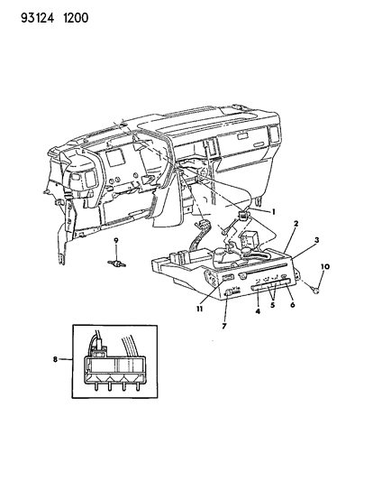 1993 Chrysler Town & Country Control, Air Conditioner Diagram