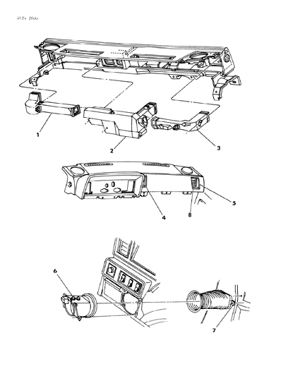 1984 Dodge Caravan Air Ducts & Outlets Diagram