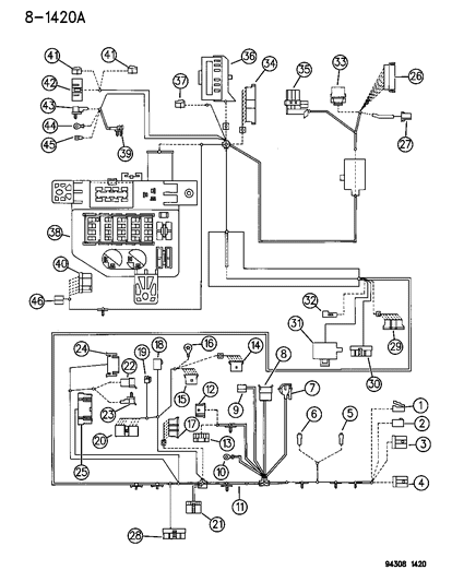 1995 Dodge Ram 1500 Wiring - Instrument Panel Diagram