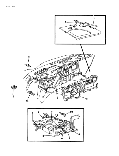 1984 Dodge Charger Controls, Air Conditioner And Heater Diagram