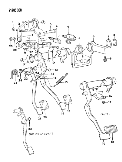 1991 Dodge Colt Brake Pedal Diagram 2