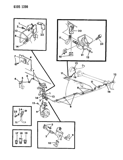 1986 Chrysler Laser Lines & Hoses, Brake Diagram