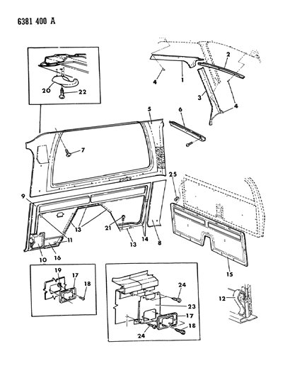 1986 Dodge Ramcharger Panels - Trim Upper And Lower Diagram