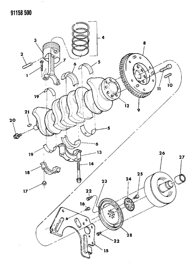 1991 Dodge Shadow Bearing & Connect Connect Rod .2 Diagram for 5241079