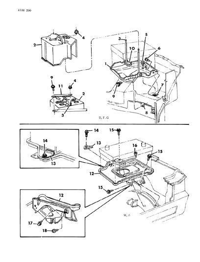 1984 Dodge Rampage Battery Tray Diagram