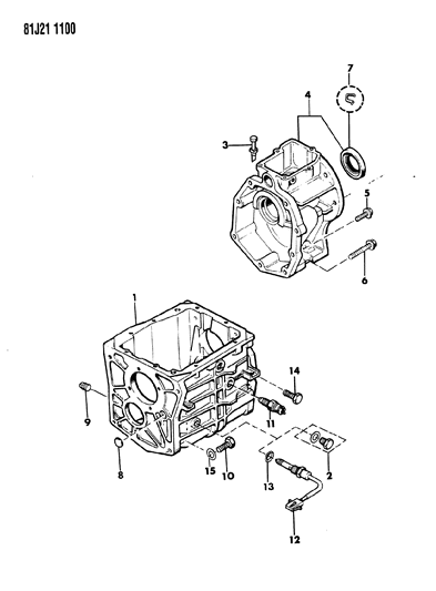 1986 Jeep Wrangler Transmission Case, Extension & Miscellaneous Parts Diagram 6