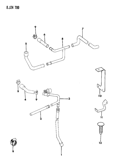 1989 Jeep Wagoneer Heater Hoses Diagram 2