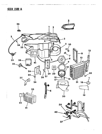 1987 Dodge Dakota Air Conditioner & Heater Unit Diagram