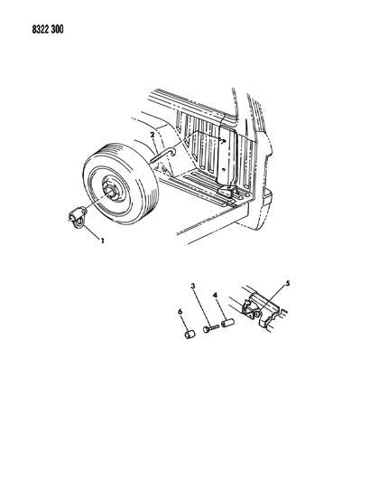 1988 Dodge Ramcharger Carrier, Spare Wheel Diagram