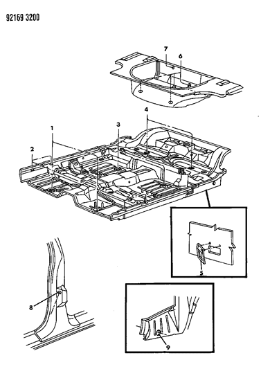 1992 Chrysler LeBaron Plugs Floor Pan And Pillar Diagram