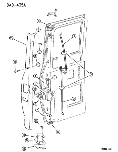 1994 Dodge Ram Wagon Link-Inside Handle To Latch Diagram for 55075679